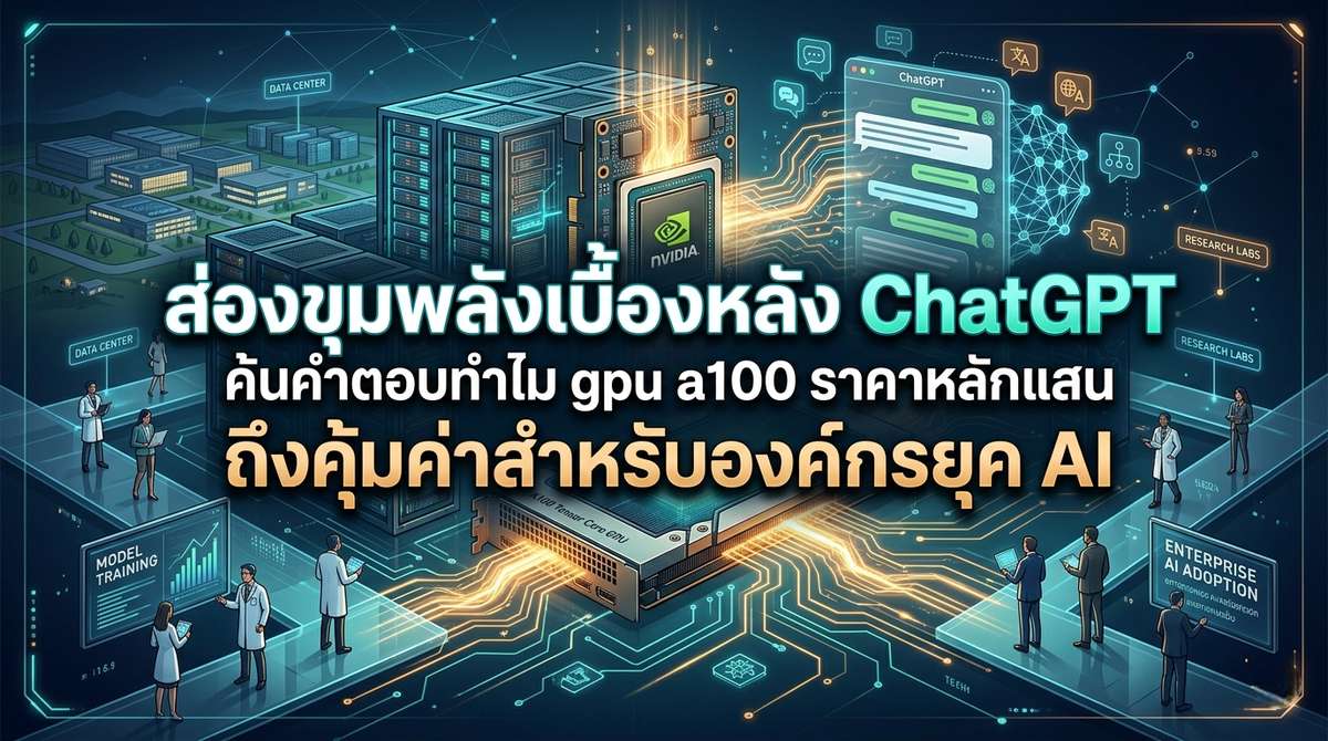 ส่องขุมพลังเบื้องหลัง ChatGPT ค้นคำตอบทำไม gpu a100 ราคาหลักแสน ถึงคุ้มค่าสำหรับองค์กรยุค AI